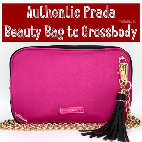 🆕 Prada Candy Beauty Line Cosmetic Pouch to Crossbody Bag Purse, New Handbag